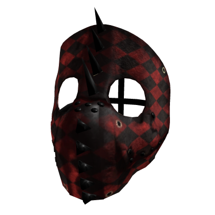 Gothic Teddy Bear Spiked Mask Hat (Jester Red)