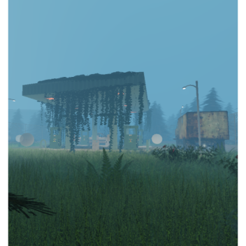 Abandoned Gas-Station and City.