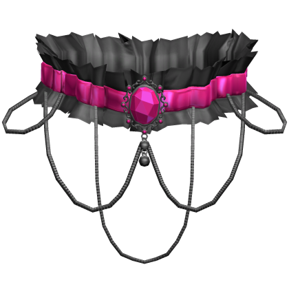 Hot Pink Gothic Ruffle Choker