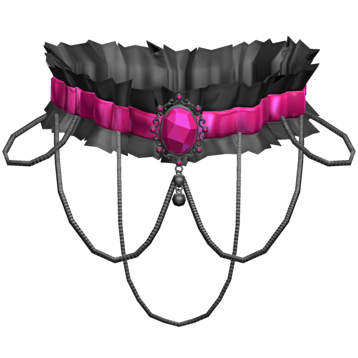 Hot Pink Gothic Ruffle Choker