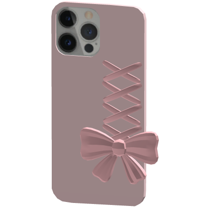  adorable light pink phone with bow Roblox item