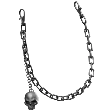Dark Silver Waist Chains w/ Hanging Skull 3.0 Roblox item