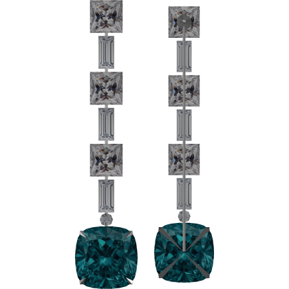 Kim's Diamond Teal Earrings Roblox item