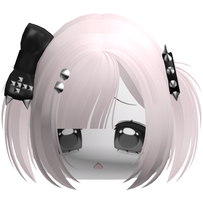 Emo Moe Pink Baby Pigtails /w Bow & Studs
