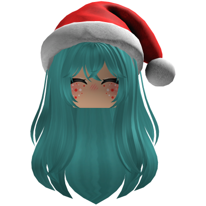 cute fluffy hair a Christmas hat beret (Blue)