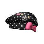Vintage Nerdy Scene Beret | Black & polka dots