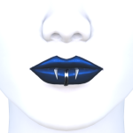 Deluxe Lips w/ Fangs & Piercing - Blue