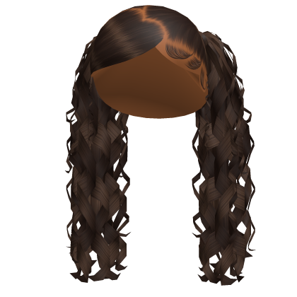Long Curly Pigtails In Brown Roblox item