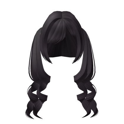 ♡ : long dark purple curly doll pigtails Roblox item