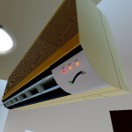 (New Daikin) Air conditioners in a suburban