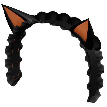 ♡ : cute black headdress w/orange kitty ears
