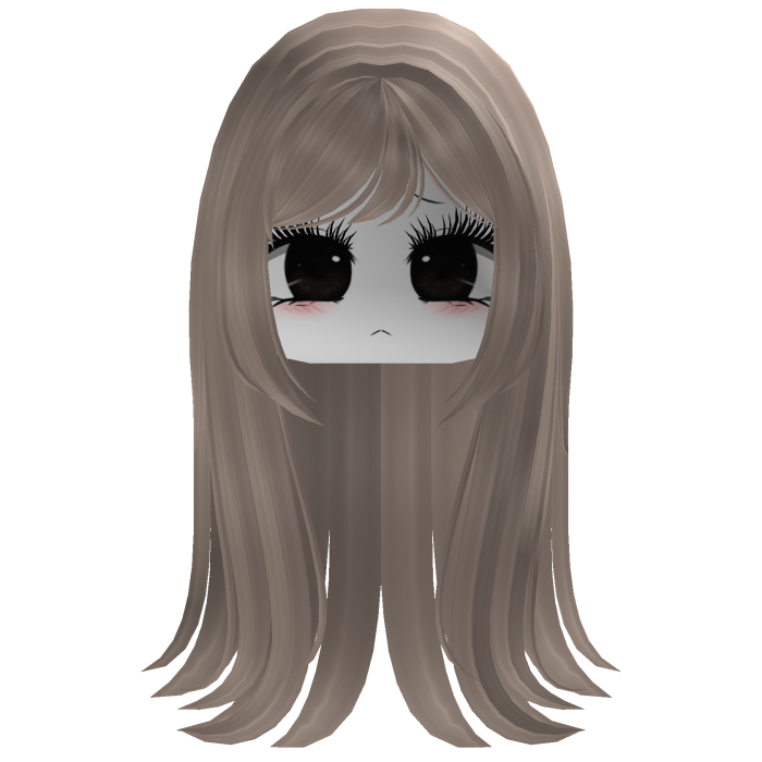 Cute Long Hair & Moe Face with Lashes (Ash Blonde)