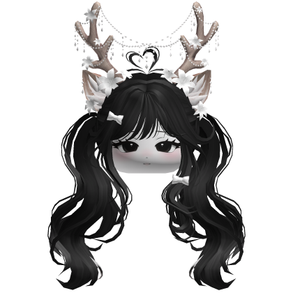 Ethereal Christmas Fairy Fawn Pigtails w/ Antlers