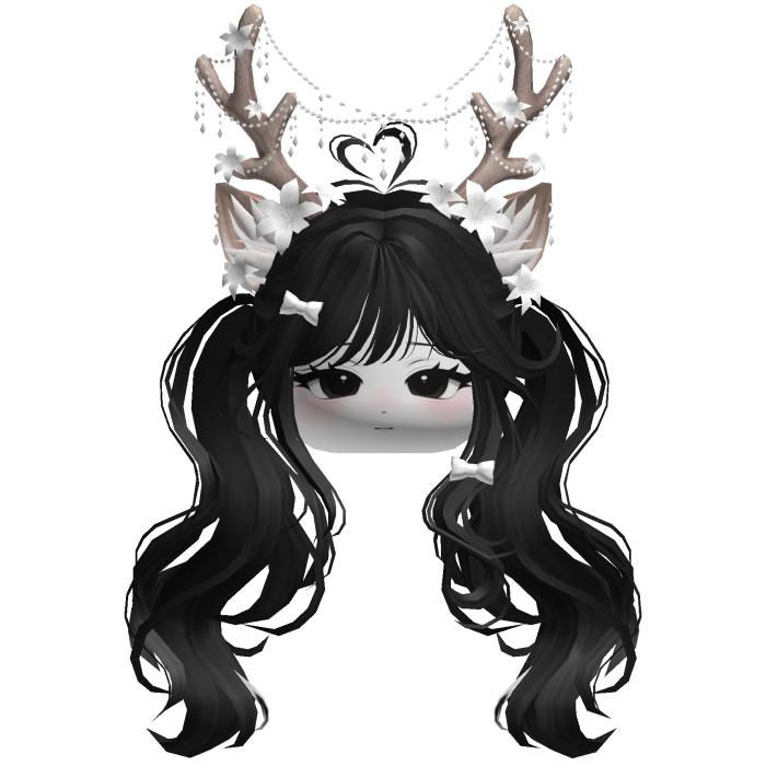 Ethereal Christmas Fairy Fawn Pigtails w/ Antlers