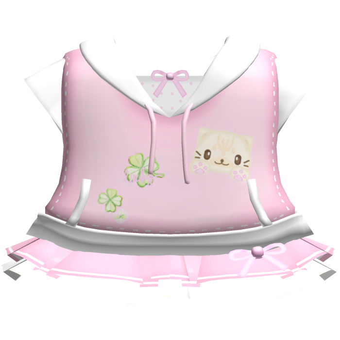 ♡ lucky clover kitty hoodie dress in pink