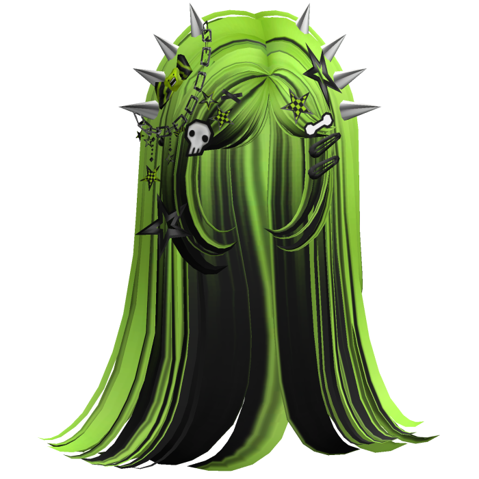 ♡ Scene Spiky Straight Hair (Neon Green)