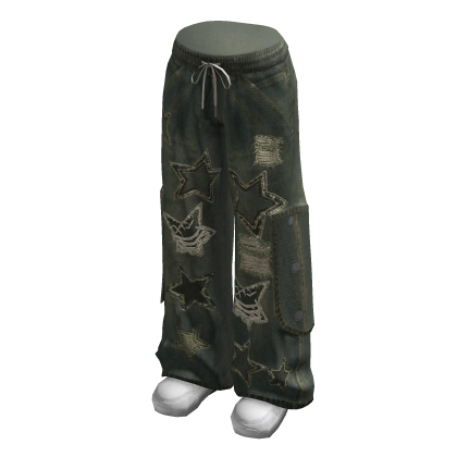 Star Baggy Cargos w/ Sneakers (Green)