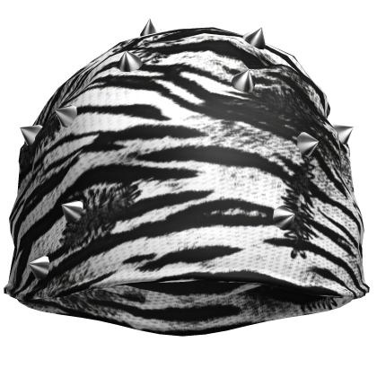 Zebra Pierced Spiky Oversized Emo Beanie 5.