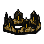 Black Gold Animated Glitch 8-Bit Crown