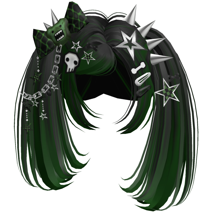 ♡ Scene Spiky Moe Pigtails (Green)