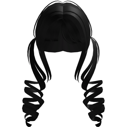 Black Kawaii Neat Curled Twintails Roblox item