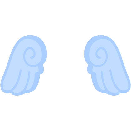 ♡ Cute Chibi Glowing Angel Wings in Pastel Blue
