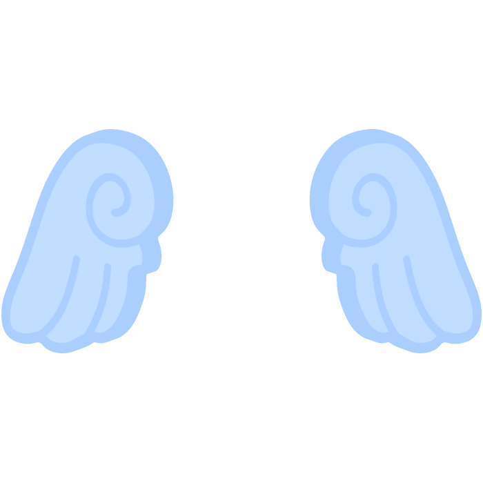 ♡ Cute Chibi Glowing Angel Wings in Pastel Blue