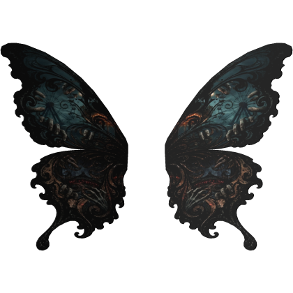 DARK TEAL CIRCUS CARNIVAL WINGS [Y2K / GOTH / EMO]