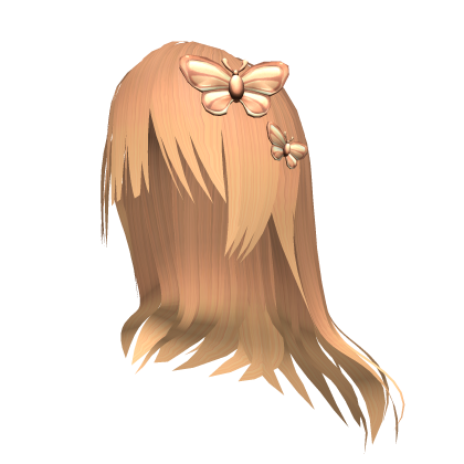 Cute Long Anime Hair W Golden Butterflies (Blonde) Roblox item