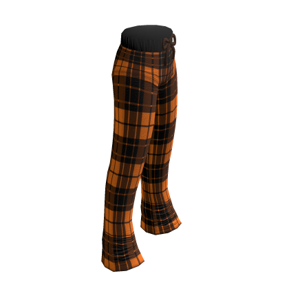 Cozy Flannel Pajamas Orange Plaid Halloween thumbnail
