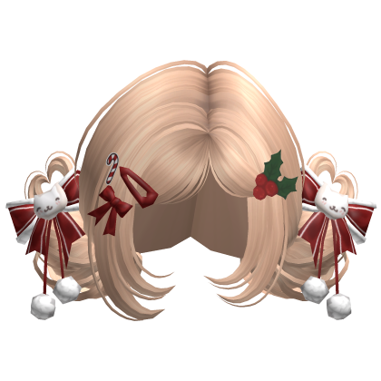♡ Christmas Buns w/ Bows (Blonde)