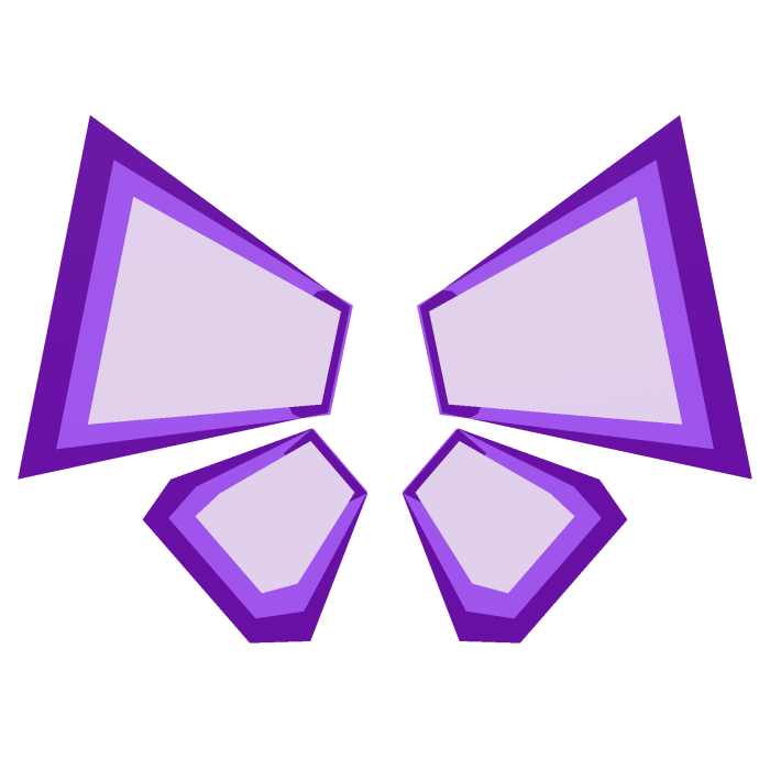 Purple digital blocky butterfly wings