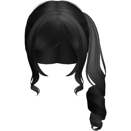 black kawaii cute jirai kei doll side ponytail Roblox item