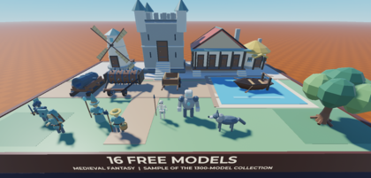 16 Free Models - Medieval Fantasy Low Poly RTS preview 3