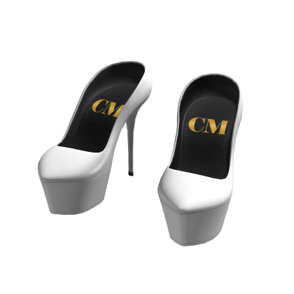 High Platform Heel Pumps - White