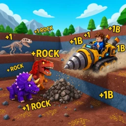 [NEW !] +1 Rock Per Click To Find Dino icon