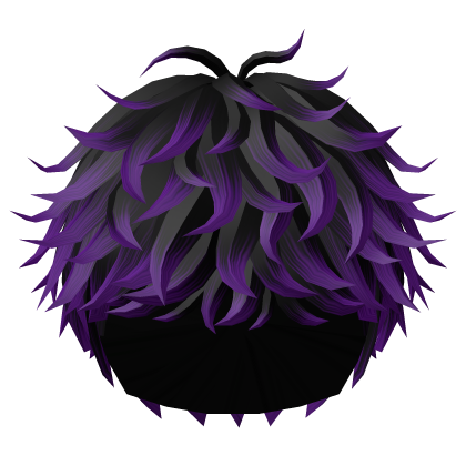 Big Messy Anime Boy Hair Black to Purple