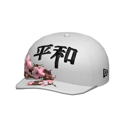 Sakura White Fitted Cap Y2K Roblox item