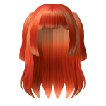 Orange Half-Up Long Straight Hair