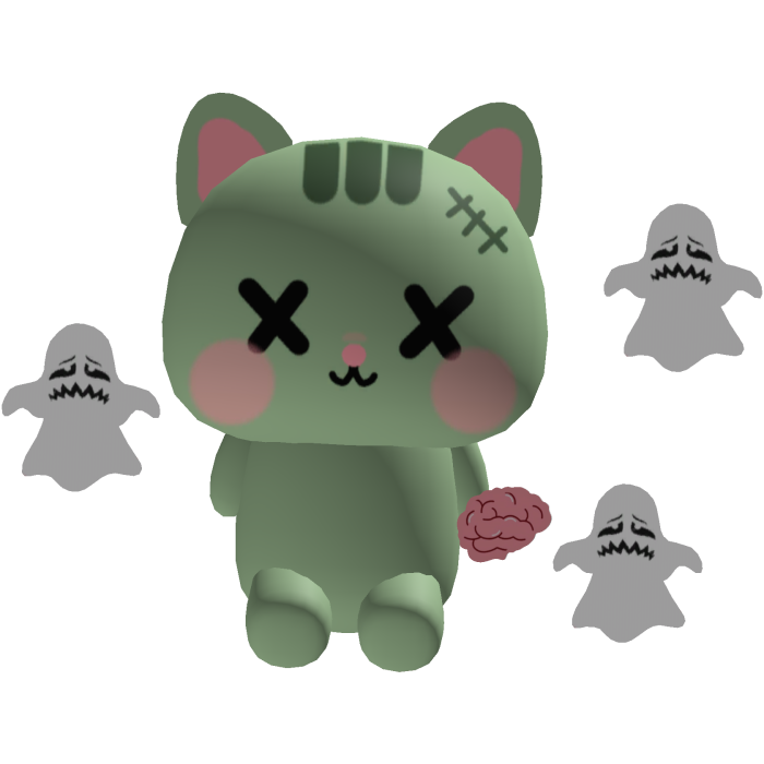 halloween zombie cat shoulder-pal