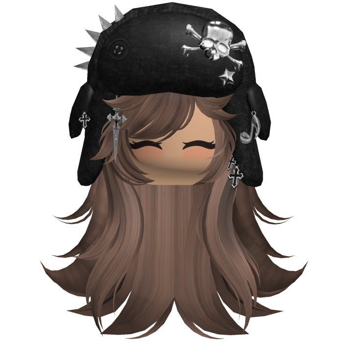Brown Emo Messy Punk Hair W Black Spiked Ushanka 