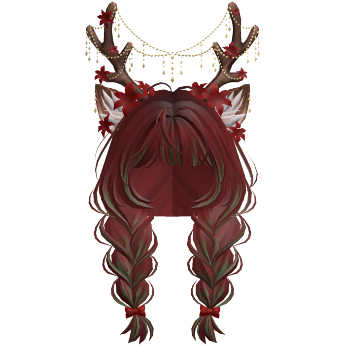 Ethereal Christmas Fairy Fawn Braids w/ Antlers