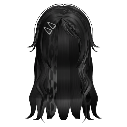 Leopard Gyaru Wavy Y2K Messy Hair in Black Roblox item