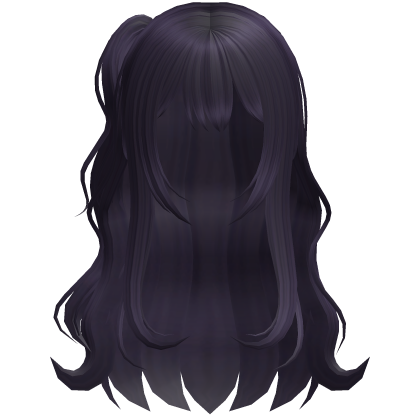 Cute Curly Anime Hair w/ Side Ponytail (Purple) Roblox item