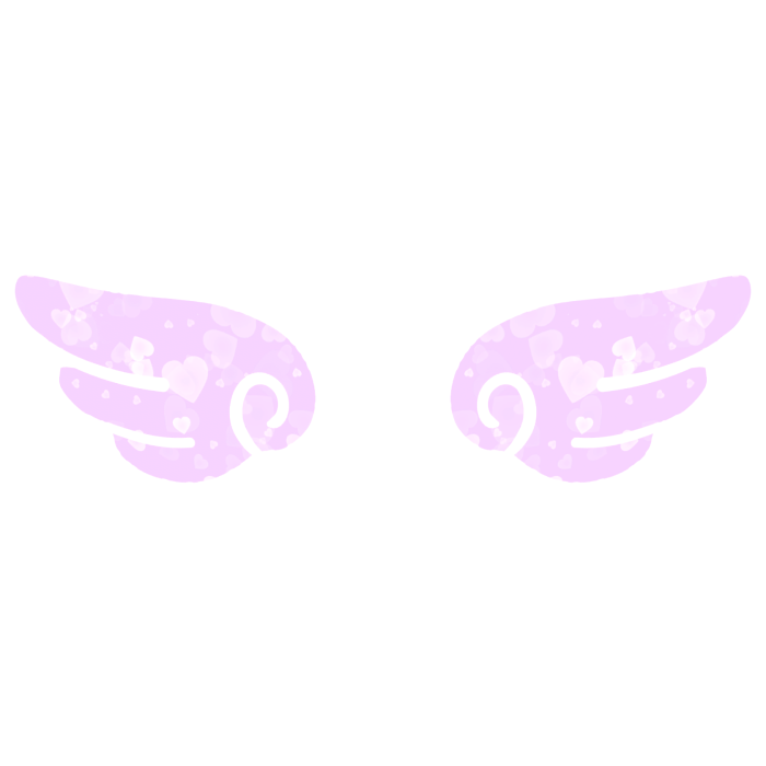 ♡ Cute Glowing Angel Chibi Wings Purple Hearts