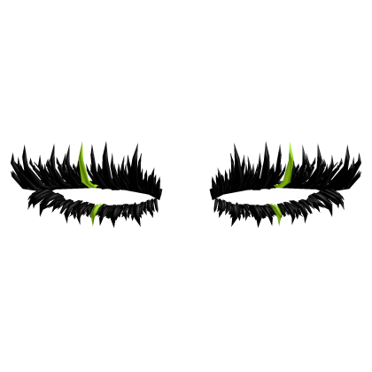 ✩ Dramatic Cateye Lashes w Green Colored Spikes