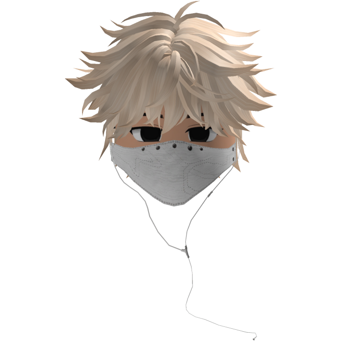 Cute Emo Boy Headphones Mask white Y2K ( blonde )