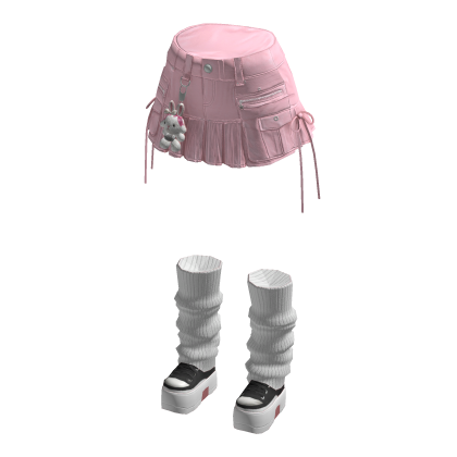 Pleated Mini Skirt with Side Ties (Pink)
