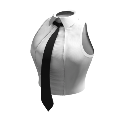 Sleeveless Crop Tank Top Shirt With Tie White