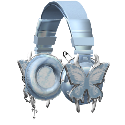 Light Blue Y2K Butterfly Headphones
